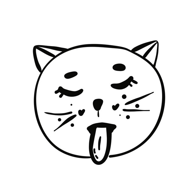 ベクトルイラストキャラクターコレクションかわいいcatDoodle漫画スタイルを描く