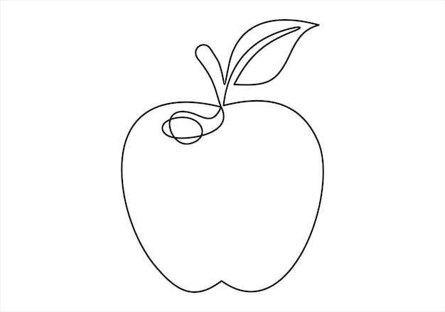 잎이 있는 사과를 그린 그림
