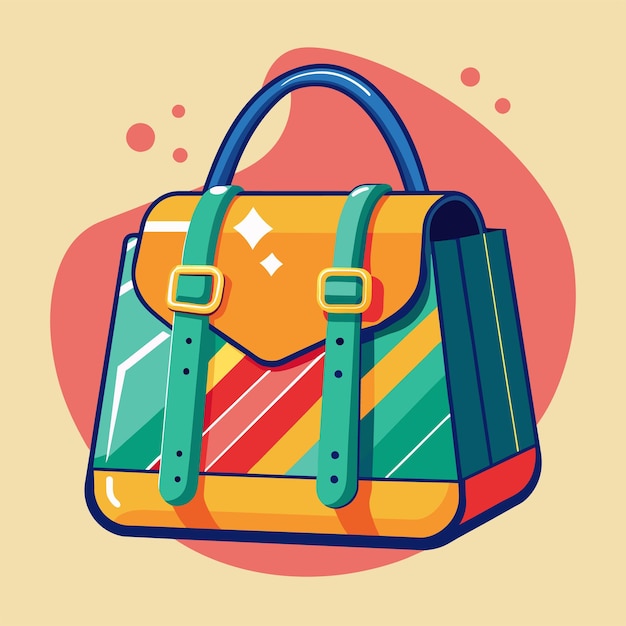 Vector a drawing of a backpack with a yellow button on the front