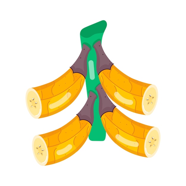 Vector a drawing of bananas that is on a white background