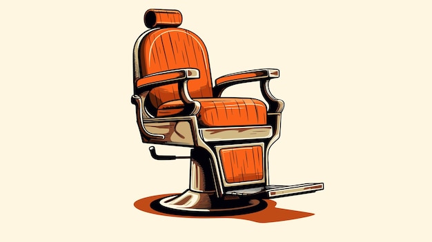 Drawing of a barber chair on a plain background vector Generative AI