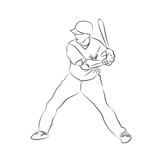 Un disegno di un giocatore di baseball con il numero 4 sulla maglia.