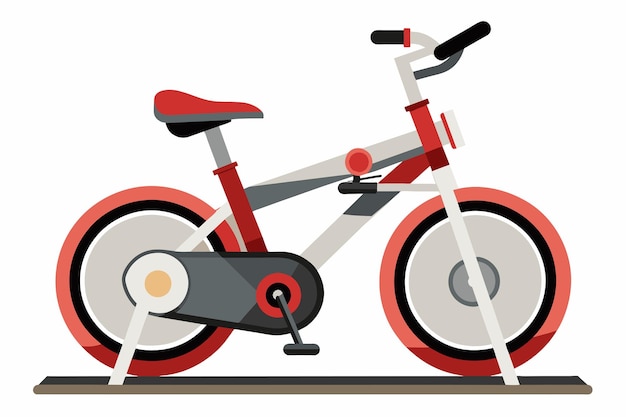 a drawing of a bicycle with a red and black seat