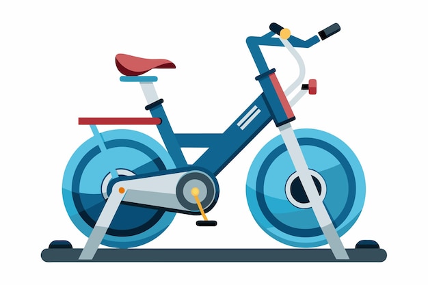 a drawing of a bicycle with a red seat and a blue bicycle with a red seat