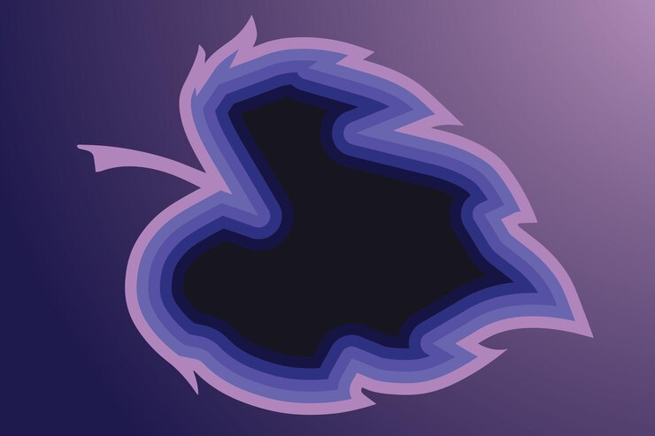 Vector a drawing of a blue and purple leaf with a blue and purple background