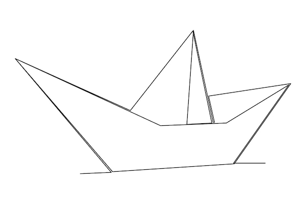 Vector a drawing of a boat made by a paper boat