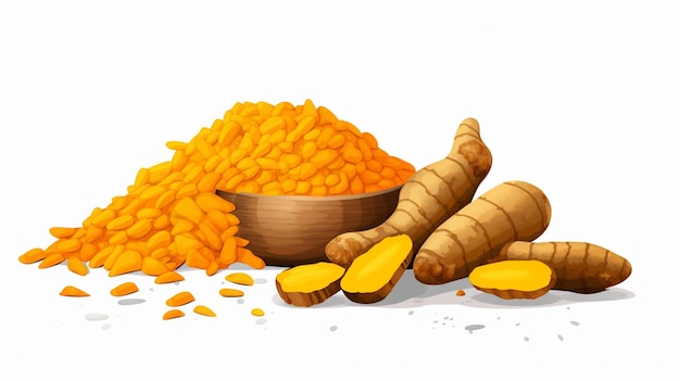 Vector a drawing of a bowl of corn and carrots