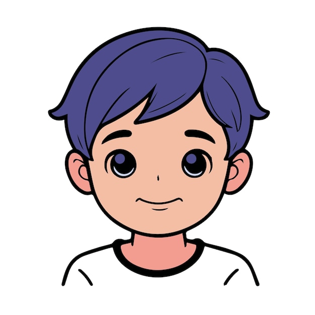 a drawing of a boy line color icon design