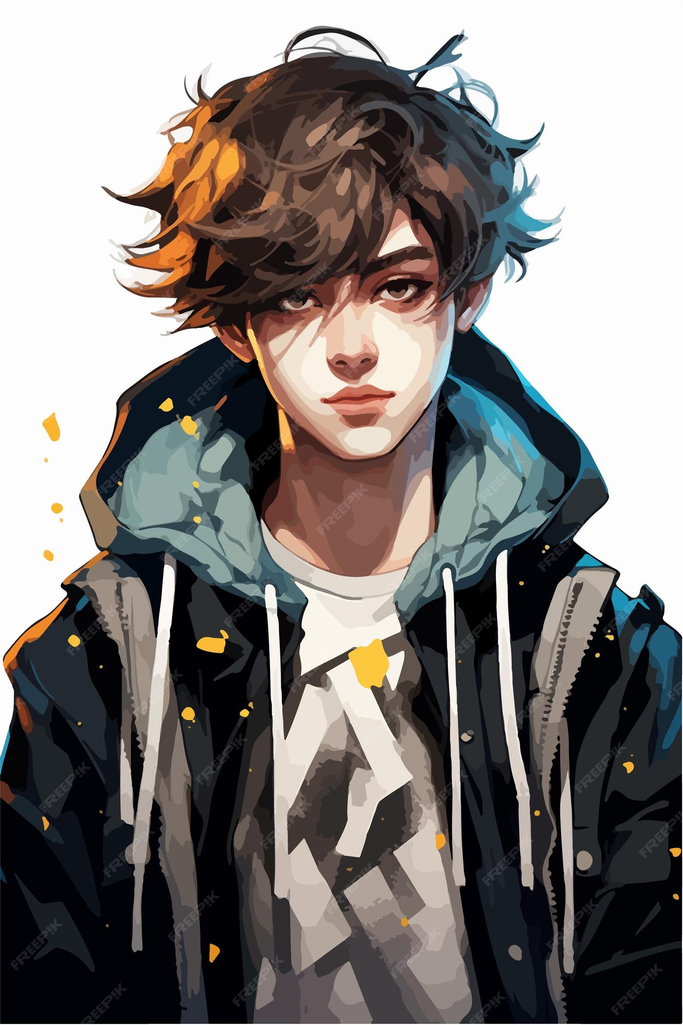 Premium Vector | A Drawing Of A Boy With A Hoodie That Says'The Last  Word'On It