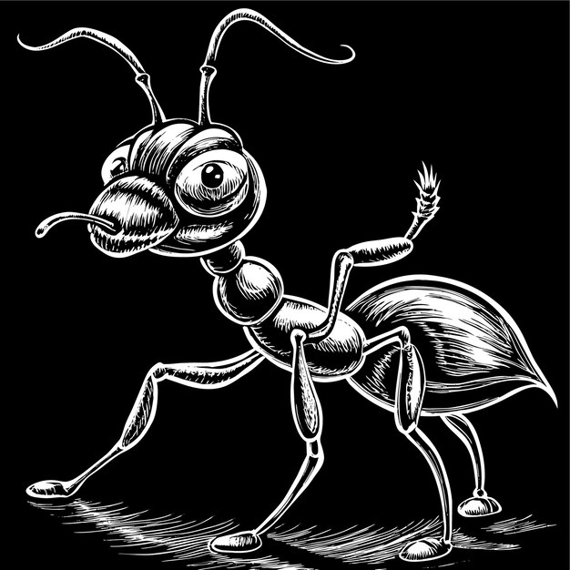 黒い背景の虫の絵で 虫と書かれています