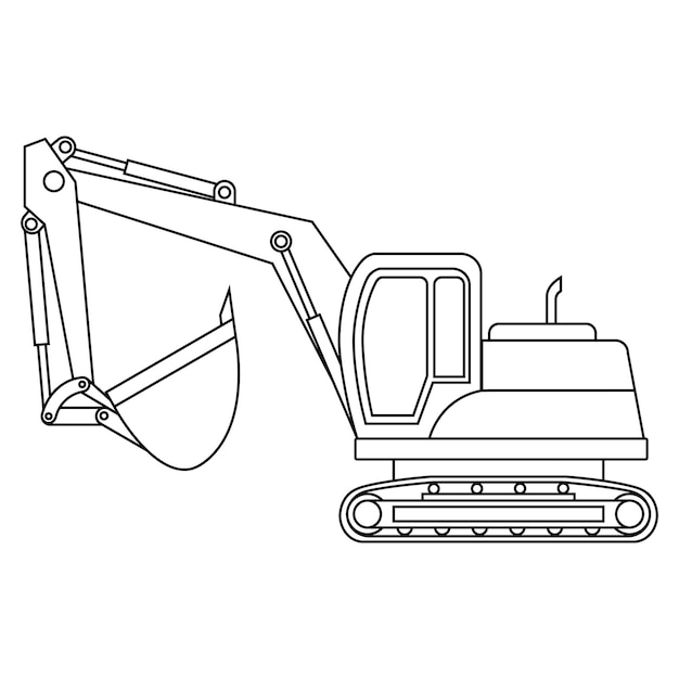 Easy Realistic Bulldozer Coloring Page - ColoringAll