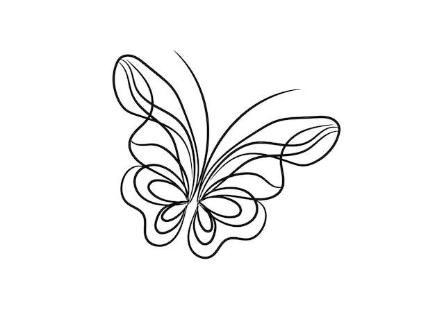 Vector a drawing of a butterfly with a butterfly on it