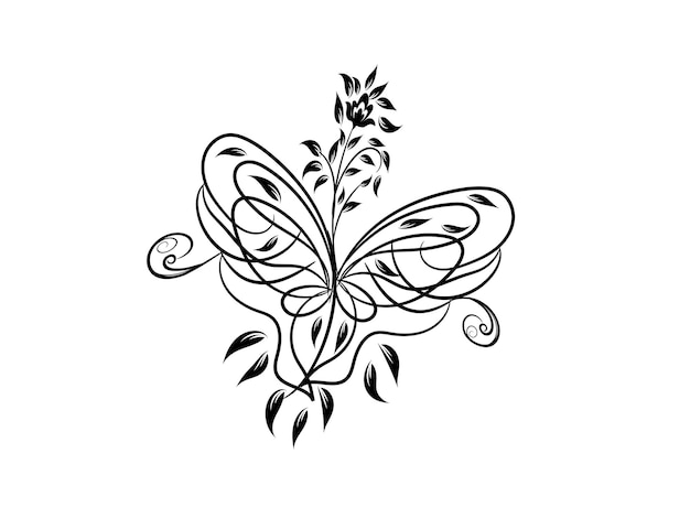 Vector a drawing of a butterfly with a pattern on it