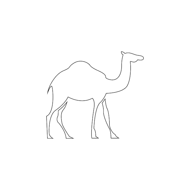 Vector a drawing of a camel that is black and white