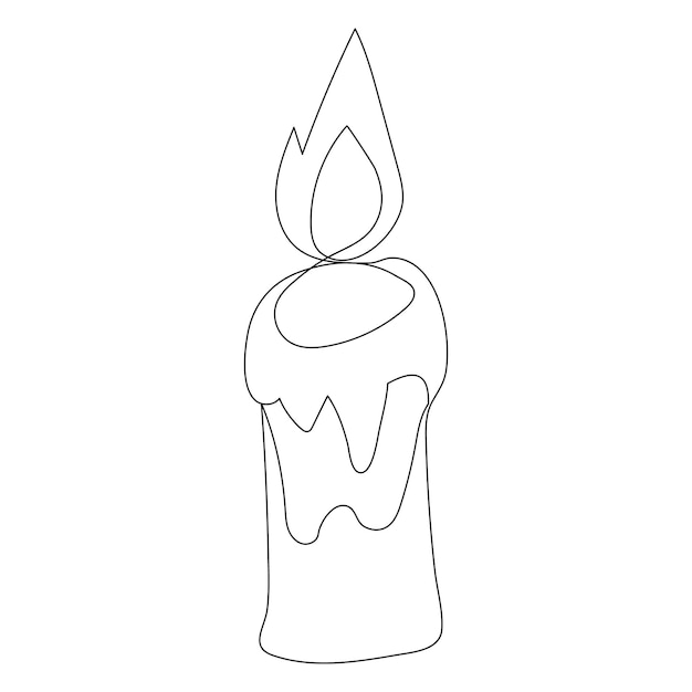 a drawing of a candle that has a flame on it