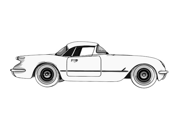 Vector a drawing of a car that has the word 