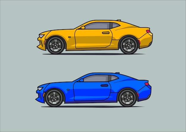 ダッジチャレンジャーと書かれた車の絵。