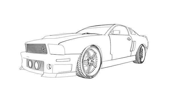 ford mustang | I love sketching cars on axle stands - it loo… | Flickr