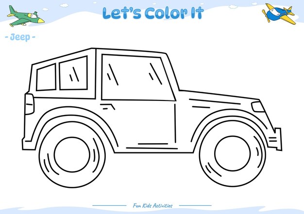 車の絵を描いてその色を描く