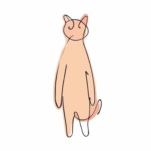 a drawing of a cat with a white background