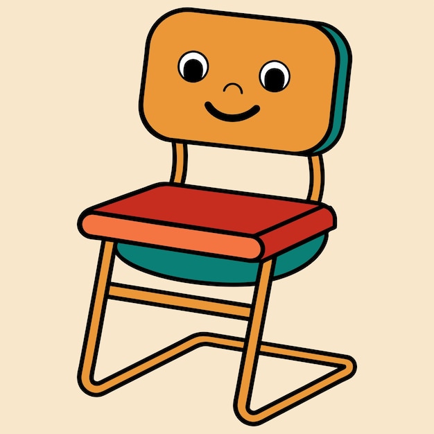 a drawing of a chair with a face on it