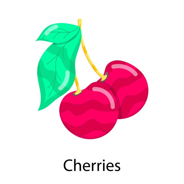 Vector a drawing of cherries with the words cherry on it