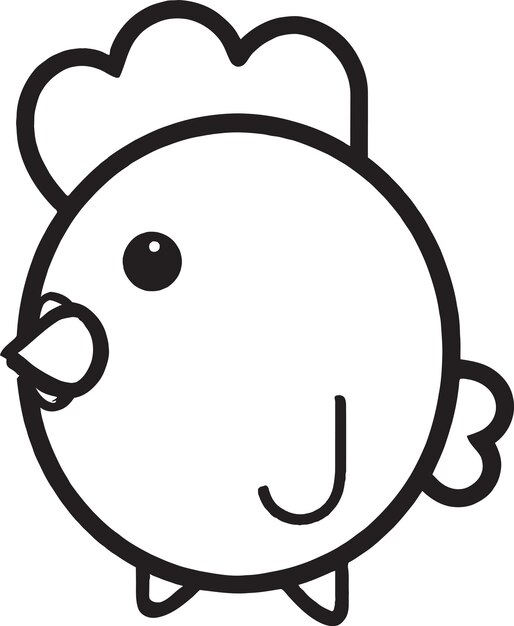 Premium Vector A drawing of a chicken with a chicken head.