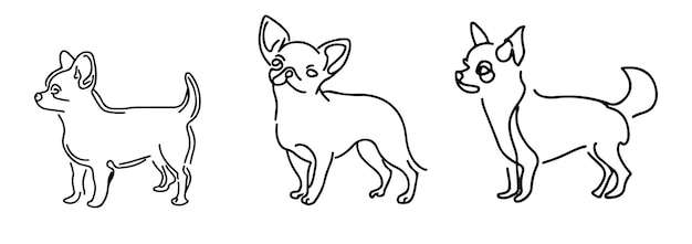 A drawing of a chihuahua and a dog.