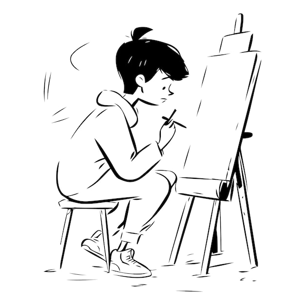 a drawing of a child in front of a picture that says  a little girl