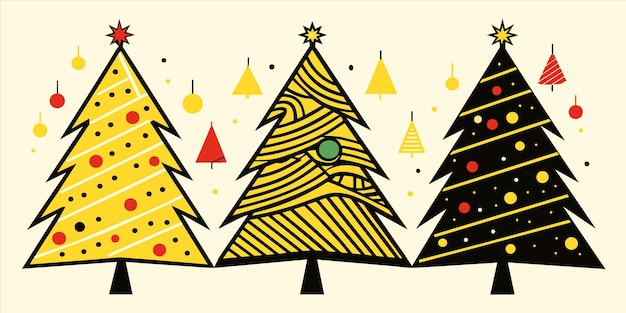 Vector a drawing of a christmas tree with a star on the top