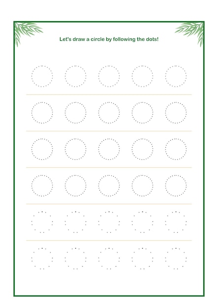 Drawing Circle Exercise Worksheet for Preschool