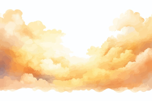 Vector a drawing of a cloud of orange and yellow smoke