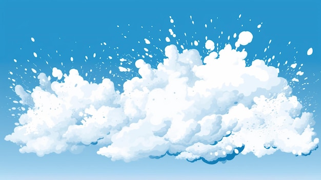 Vector a drawing of a cloud that has snow on it