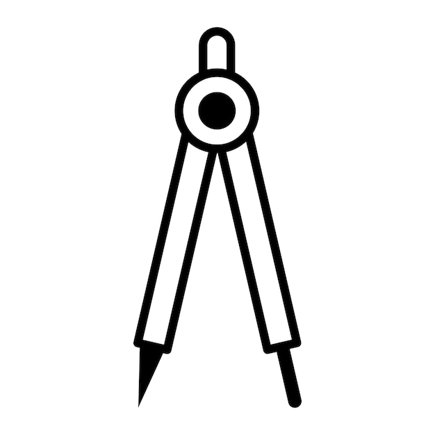 Drawing compass icon vector on trendy design