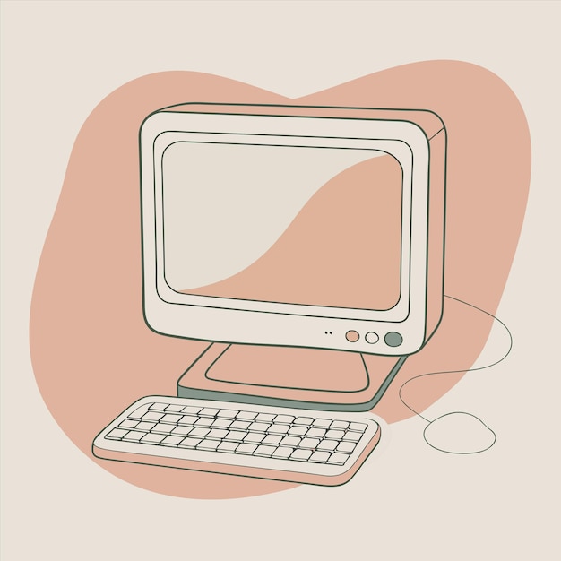 キーボードとマウスのコンピュータの図