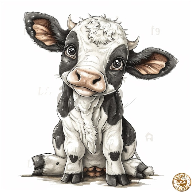a drawing of a cow with the date of 2011