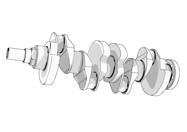 Вектор Рисование вектора коленчатого вала двигателя