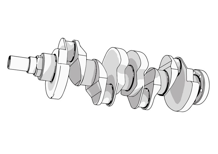 Vector drawing crankshaft engine vector