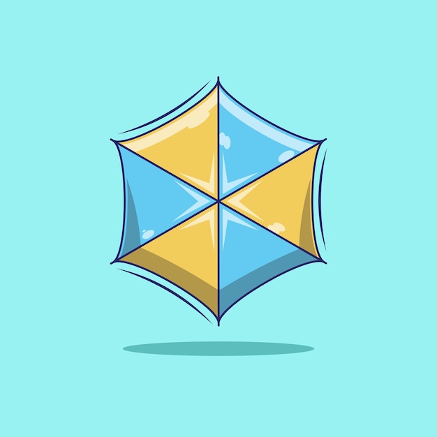 Drawing cute cartoon of umbrella vector for summer