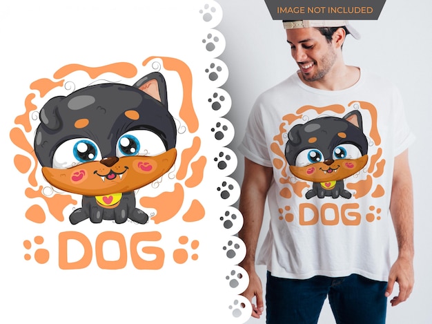 Vector drawing of cute dog perfect idea for t-shirt