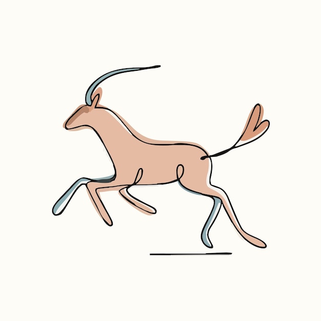 Un disegno di un cervo con un'antilope marrone sul lato