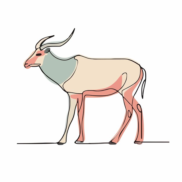 Vector a drawing of a deer with a green collar and a white background