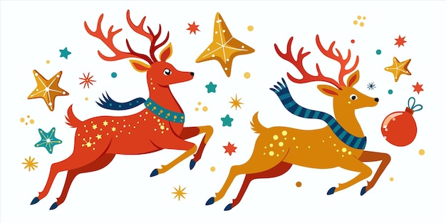 a drawing of a deer with a star on it