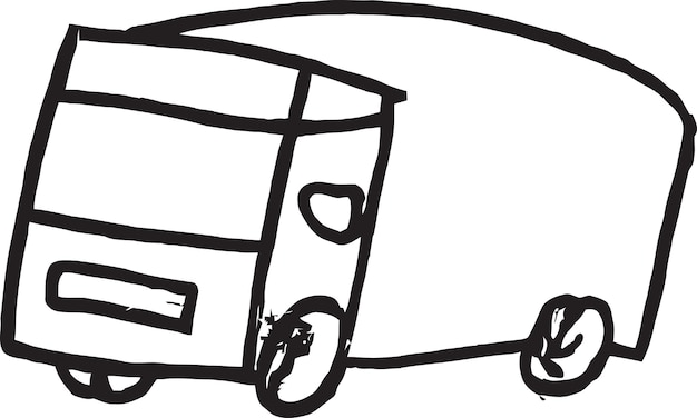 Un disegno di un camion per le consegne.