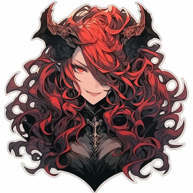 a drawing of a devil with horns and horns