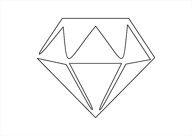 Vector a drawing of a diamond with a line on it