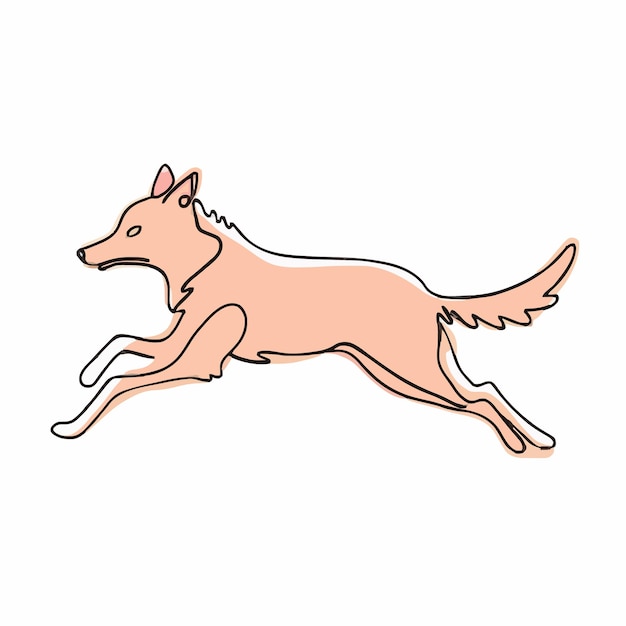 Vector a drawing of a dog with a pink collar and a brown dog on it