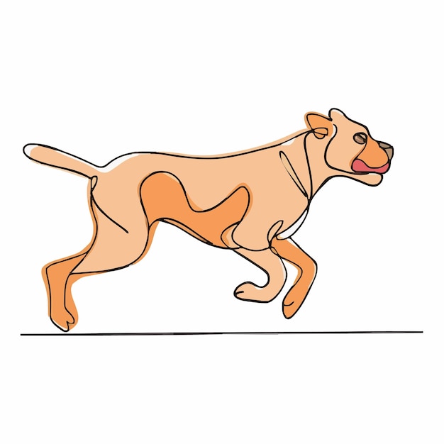 a drawing of a dog with a pink tongue