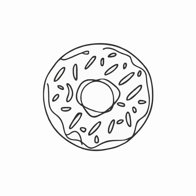 Vector a drawing of a donut with a hole in the middle