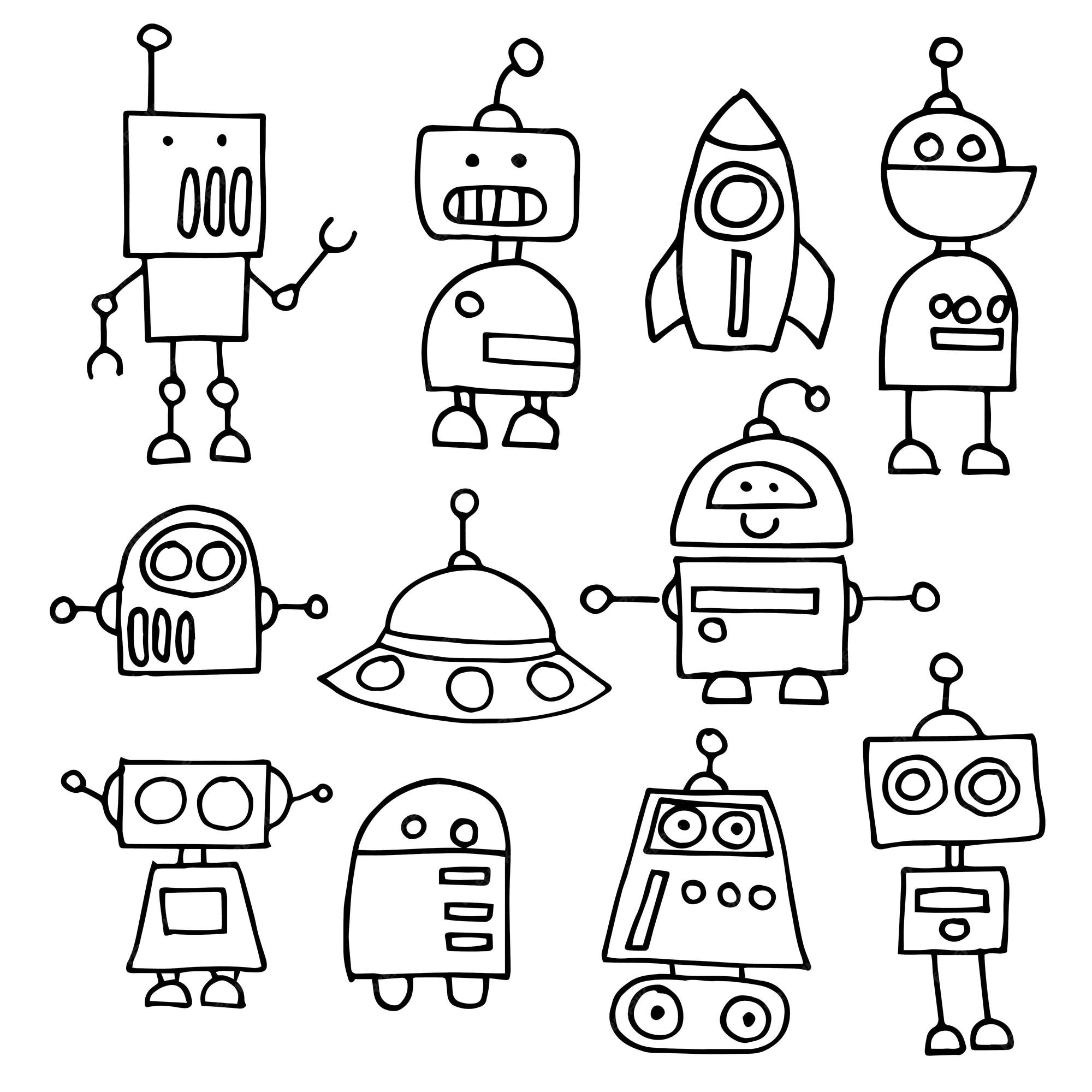 virksomhed Til fods Bevidst Cute Robot Drawing Images - Free Download on Freepik